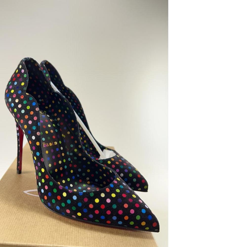 Polka Dot 100mm Black Rainbow Multi Hot Chick Crosta Boum Pumps E482